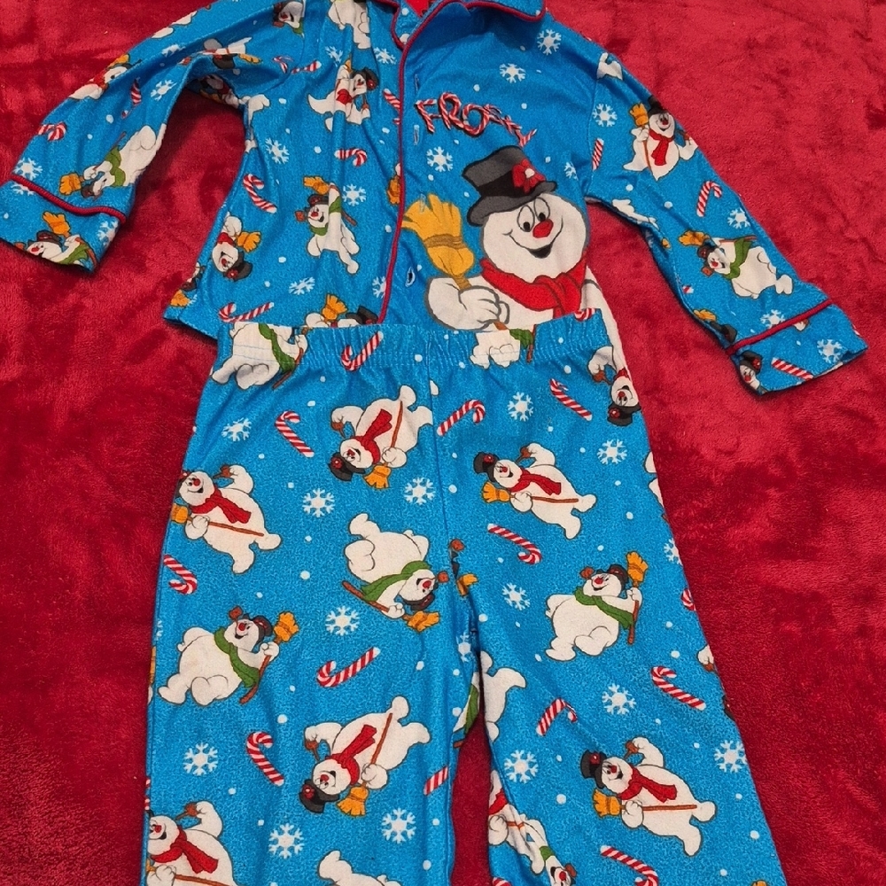 Blue Frosty Snowman Pajama Set